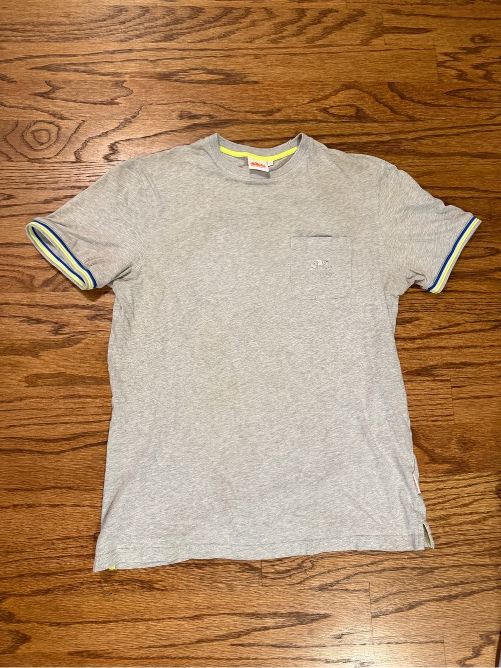 Sundek Light Grey Short Sleeve Tee with Yellow & Blue Trim
